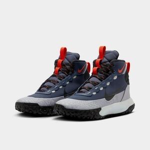 Youth Boys Nike Terrascout Navy and Crimson High-Top Sneakers
